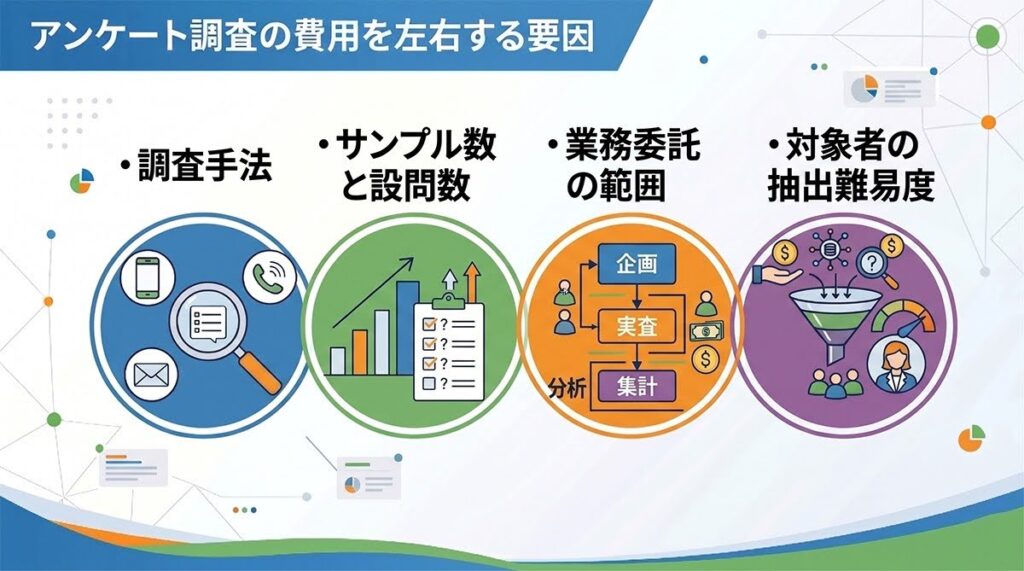 アンケート調査の費用を左右する要因